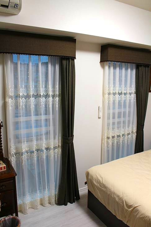 バランスカーテン　片開き　寝室のカーテン
